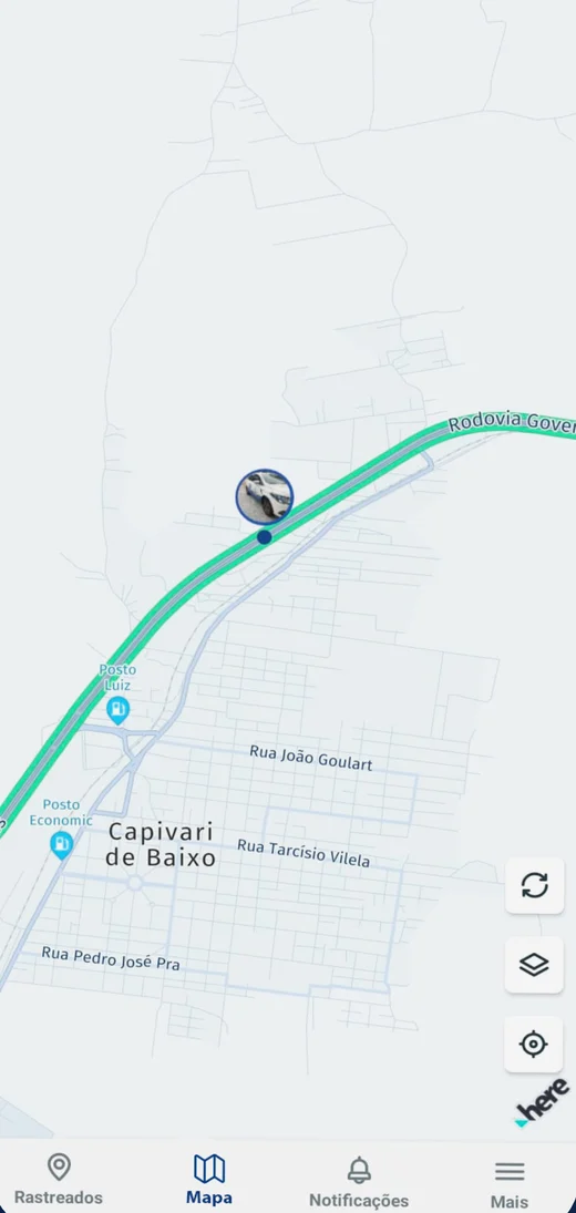 App SC Tracker: veículo em tempo real no mapa